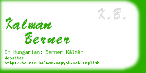 kalman berner business card