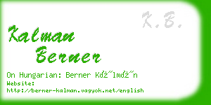 kalman berner business card